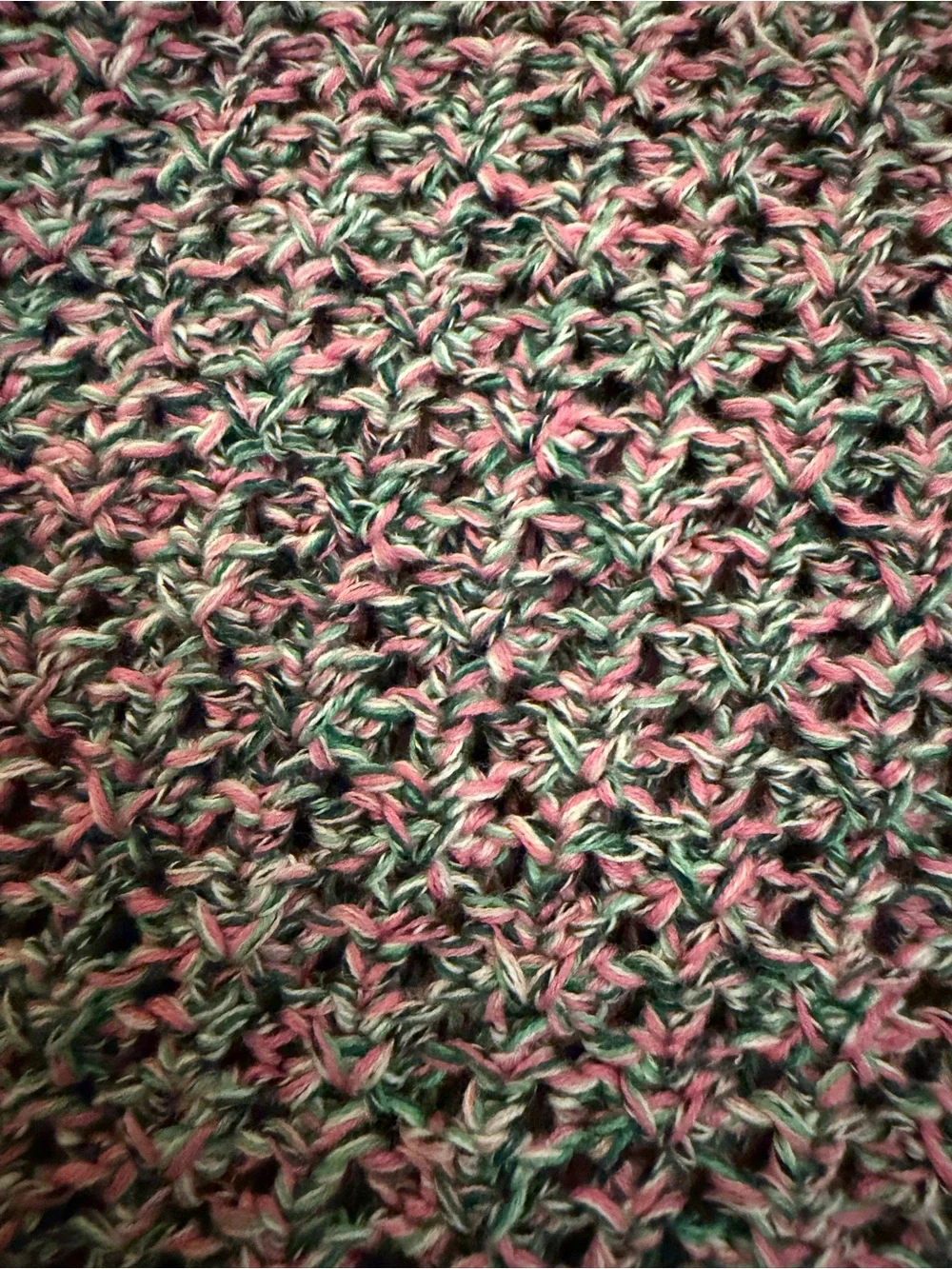 J. Jill Pink Multi-Tone Open Knit V-Neck Cardigan